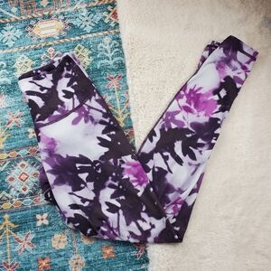 Old Navy Active Purple White Tie Dye Legging Small